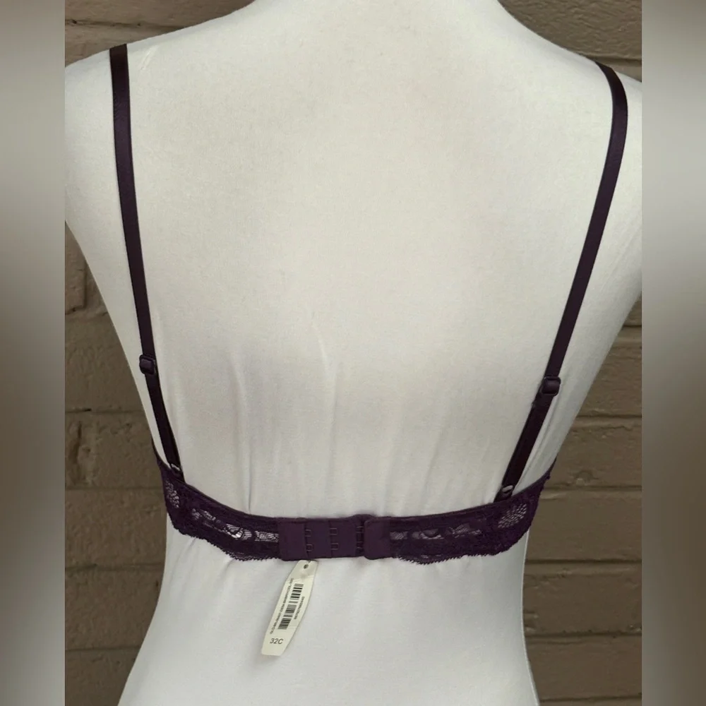 Adore Me NWT deep purple lace Demi bra 32C